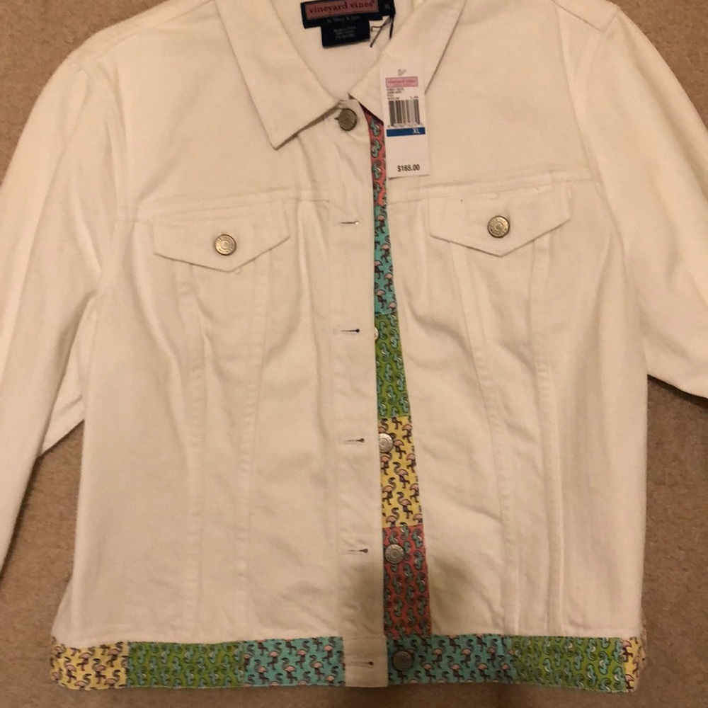NWT Vineyard Vines white denim jacket